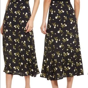 Reformation Bea Skirt - Rosalee Black Floral